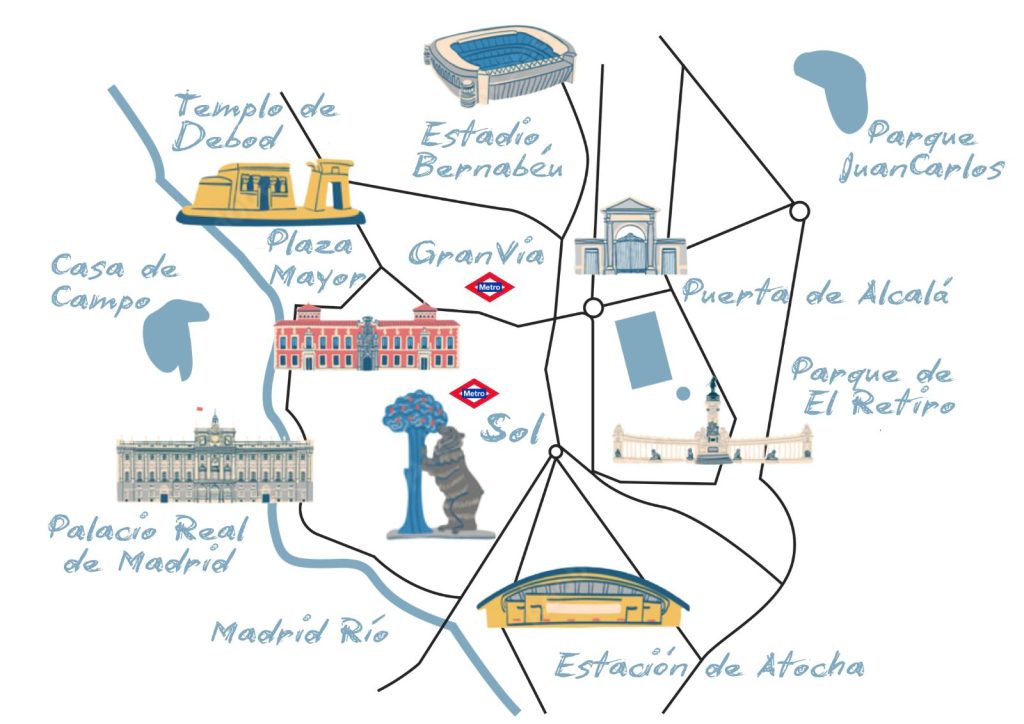 Illustrated Map of Madrid